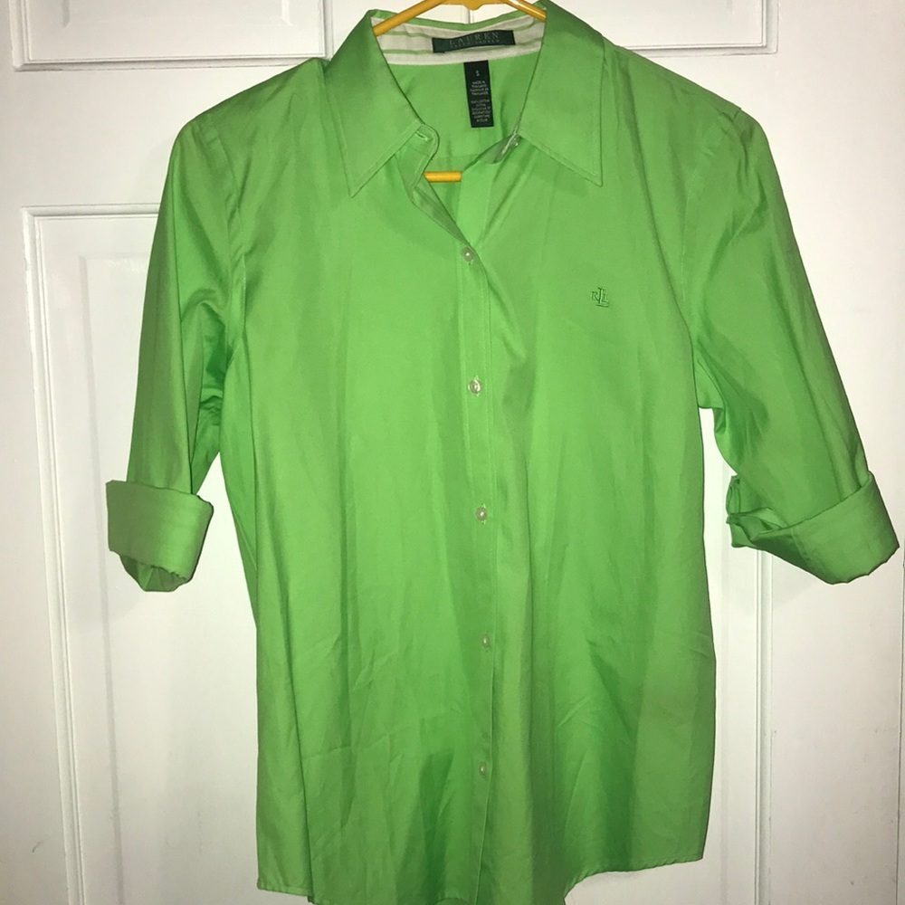 Ralph Lauren lime green button down. Size Small.